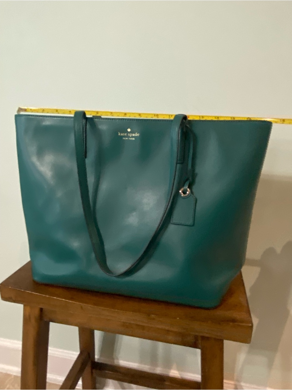 kate spade Teal Green Leather Tote Bag - Picture 8 of 11
